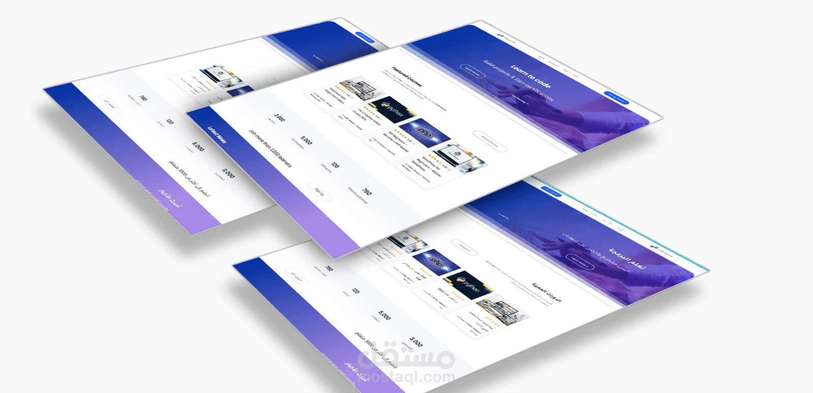 فيديو توضيحي لمشروع منصة تعليمية باستخدام إضافة Tutor LMS مع ترجمة الموقع للغتين العربية و الإنجليزية