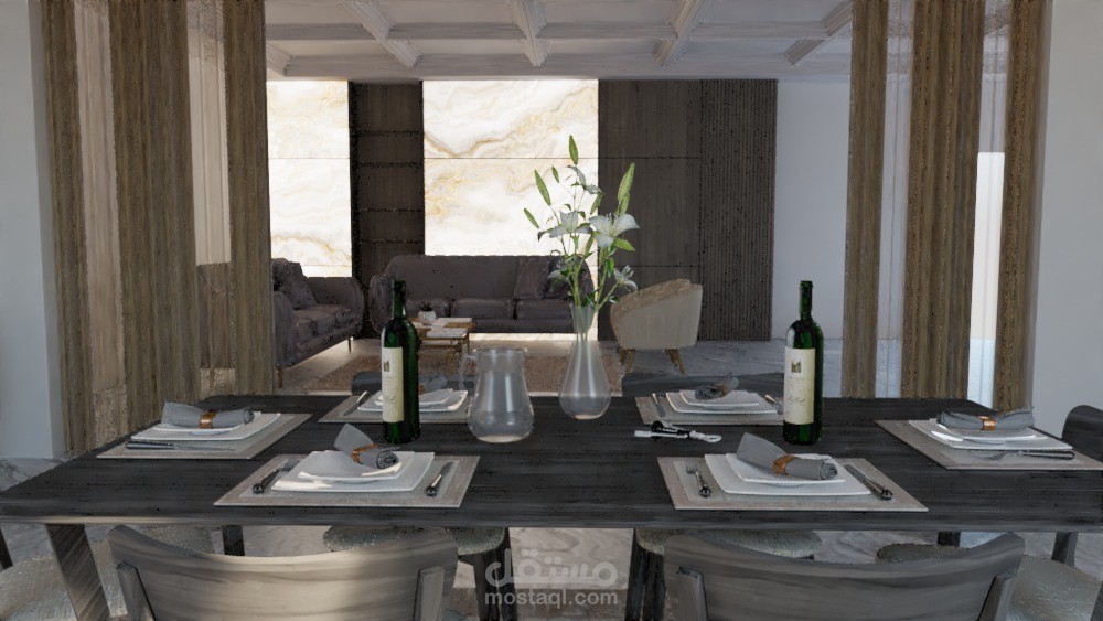 غرفة طعام (sketch up )