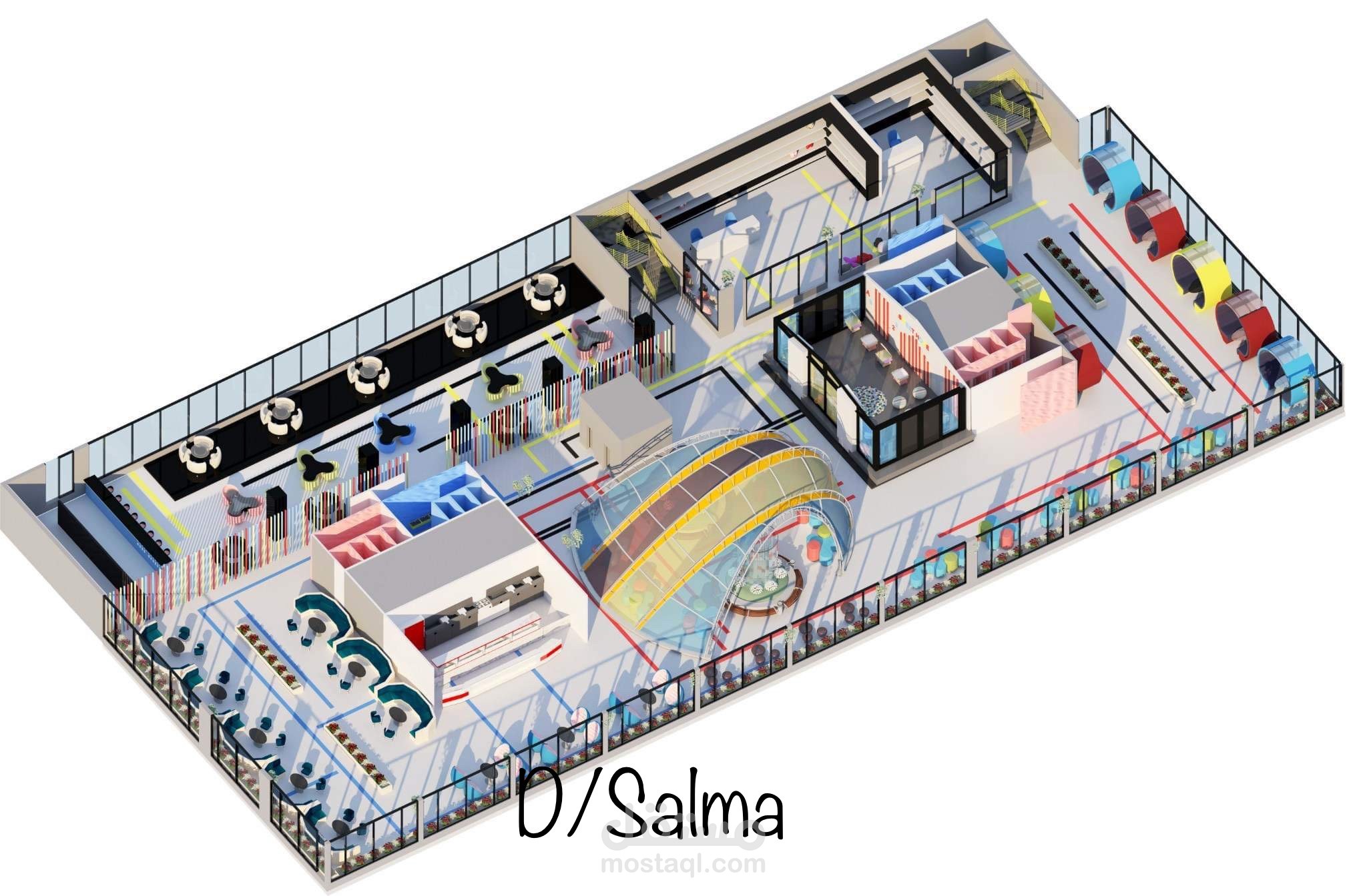 3d plan لسطح مستشفى
