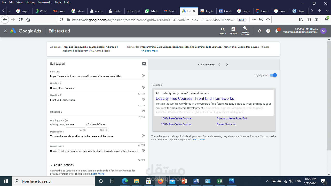 Google Ads/SEM project /DMND