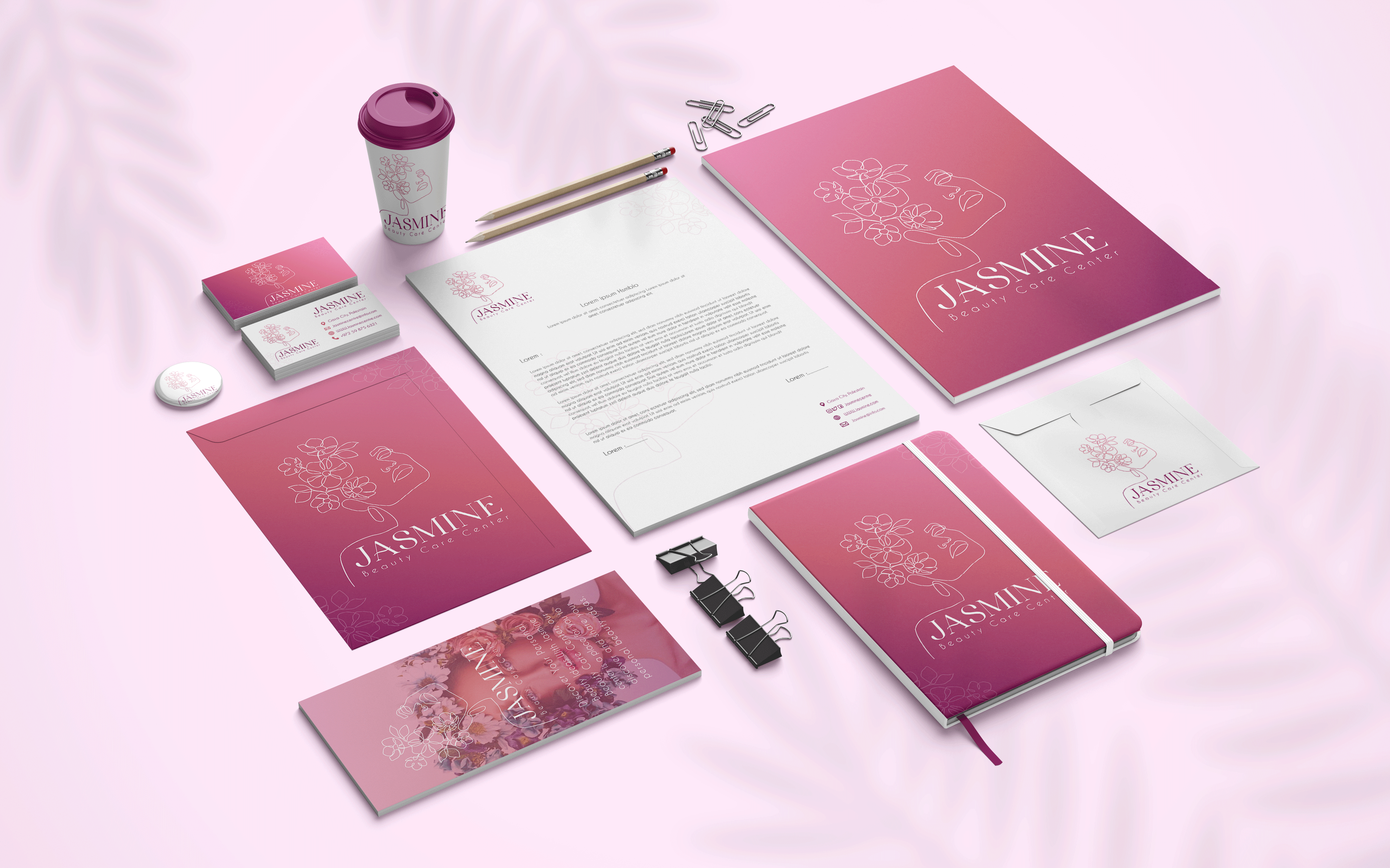 تصميم هوية بصرية لشعار Jasmine Beauty Care Centre