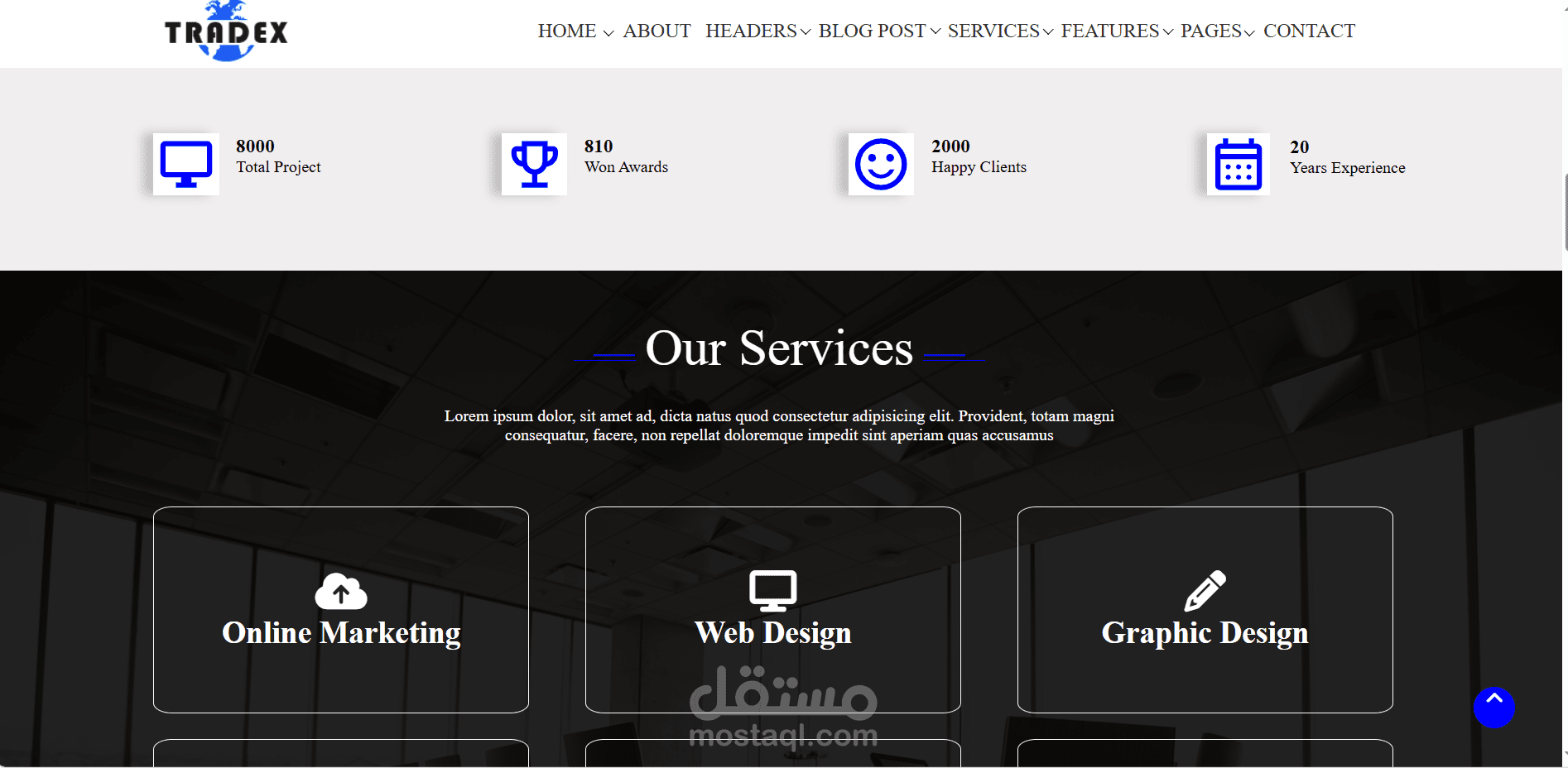 tradex website || بناء موقع اعمال للشركات الناشئة والمتوسطه بشكل احترافي
