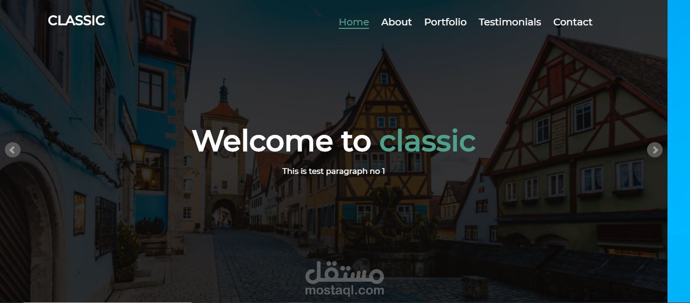 تصميم landing page لموقع شركة classic