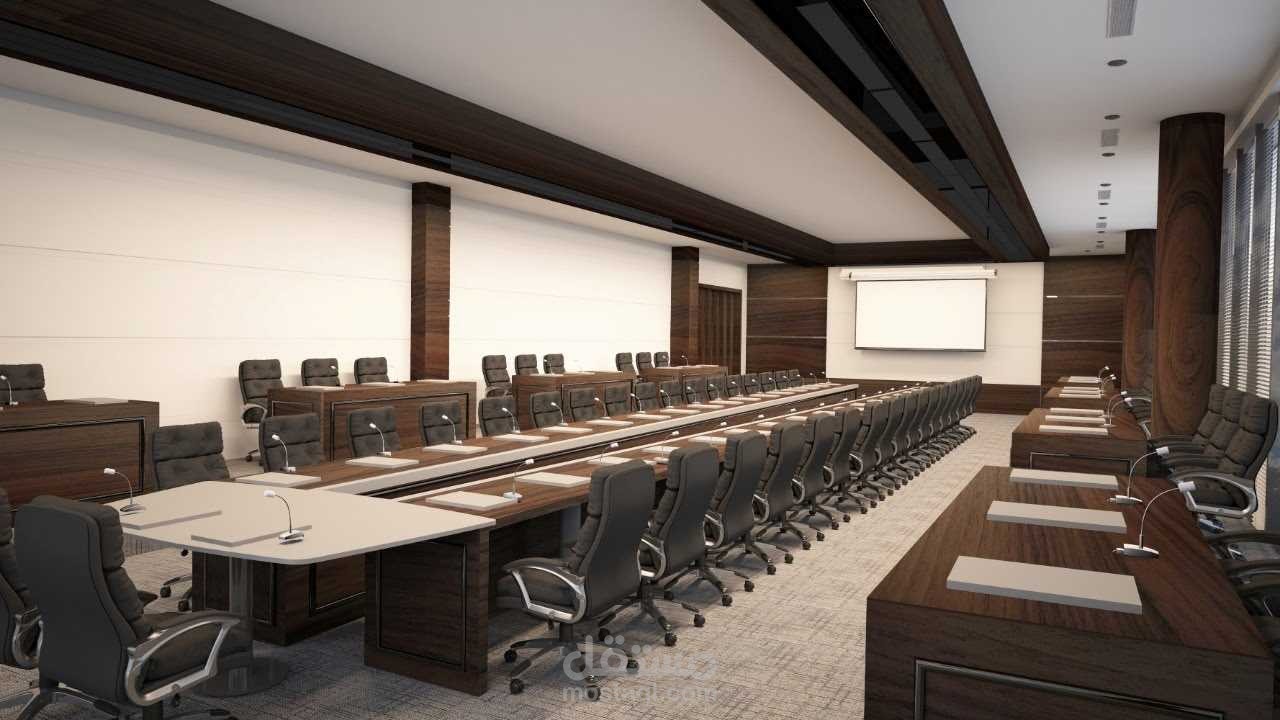 تصميمات لقاعة اجتماعات كبيرة 3D