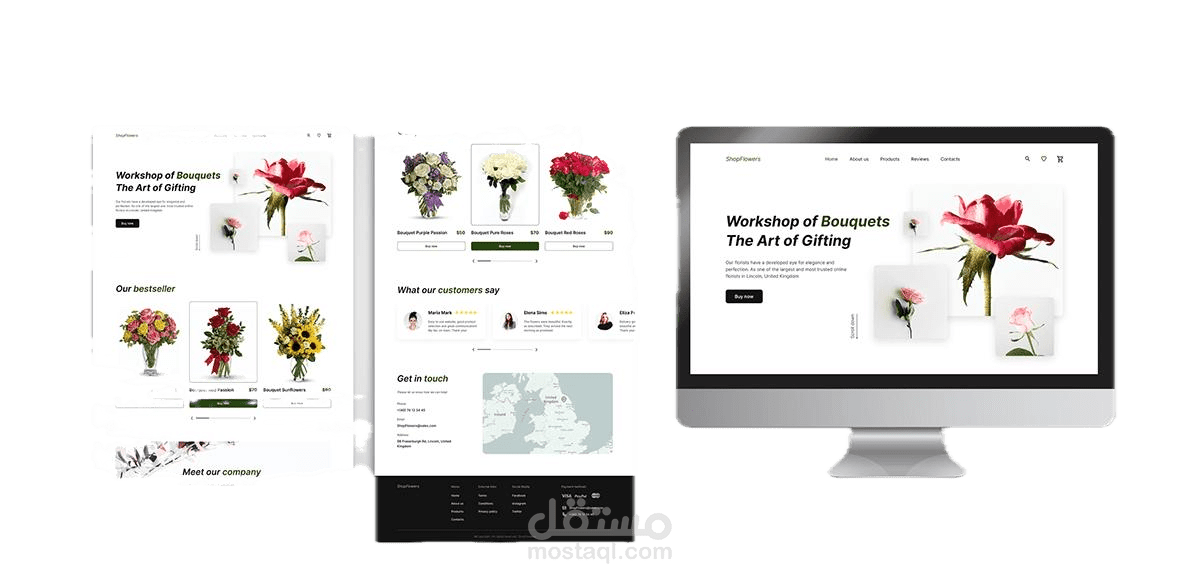 تطوير موقع متجر إلكتروني لبيع الزهور – Florajia