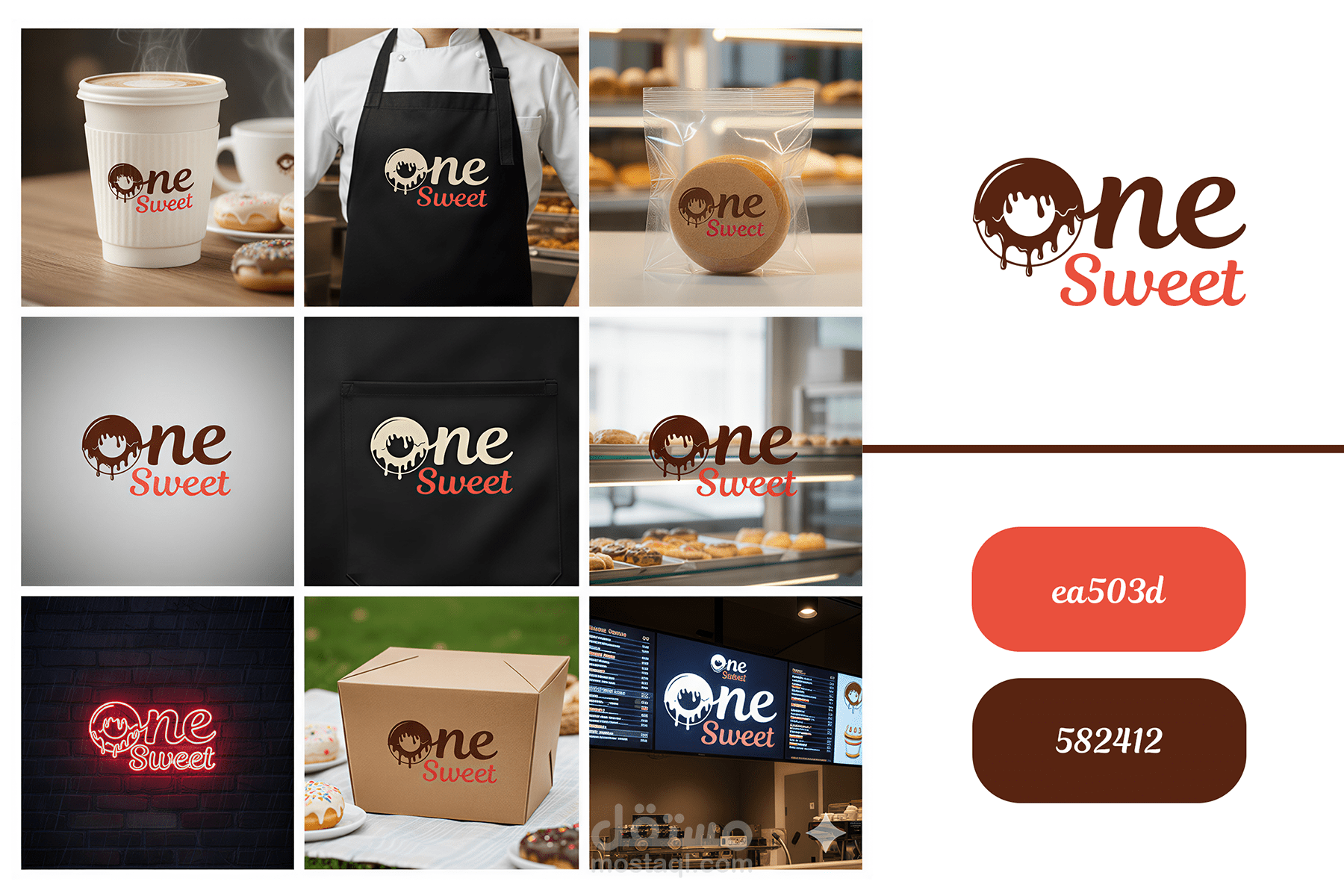 تصميم شعار One Sweet  للحلويات