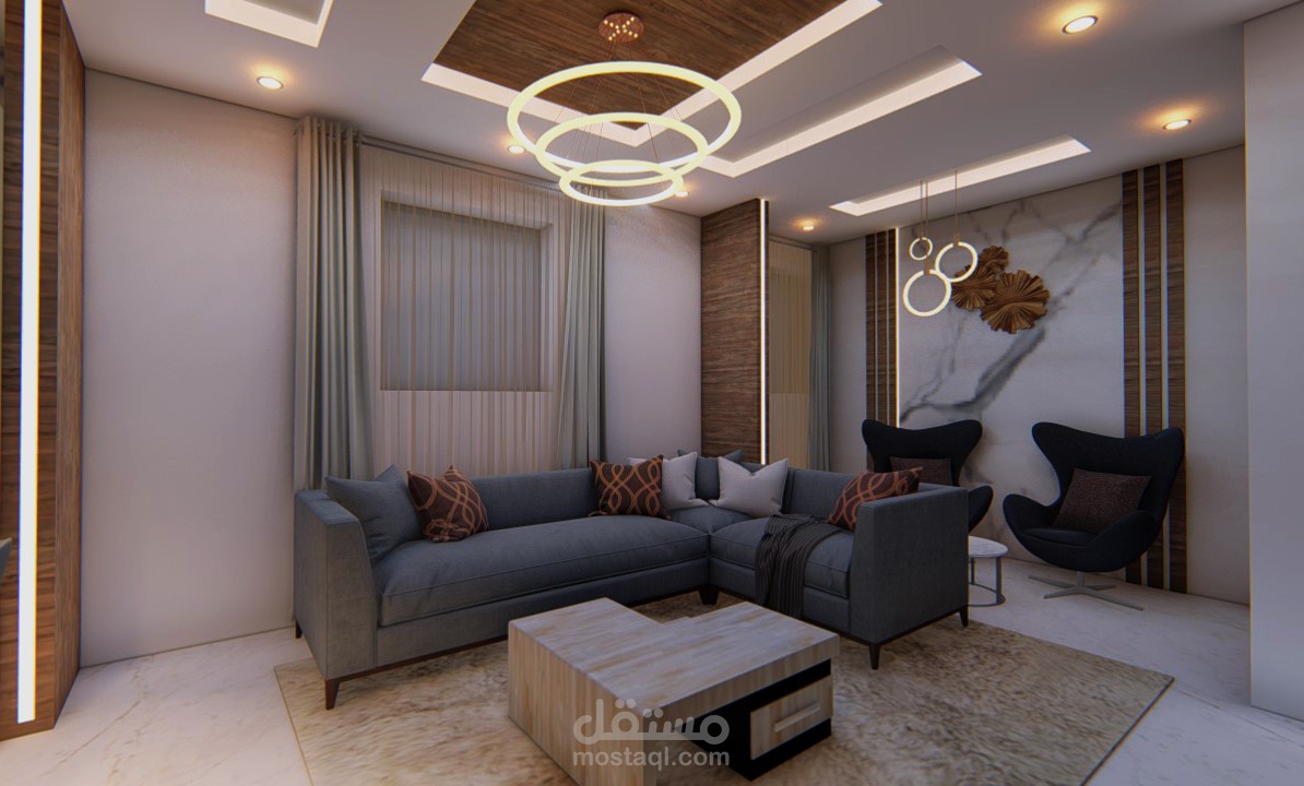 تصميم داخلي لشقة في السعودية