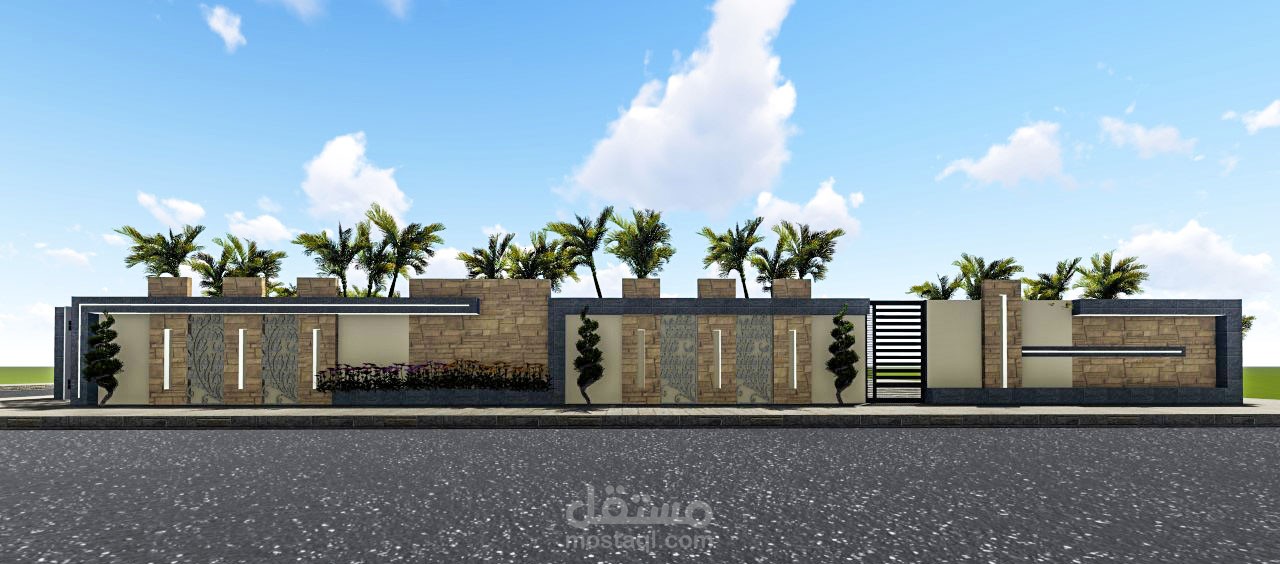 تصميم سور خارجي لفيلا