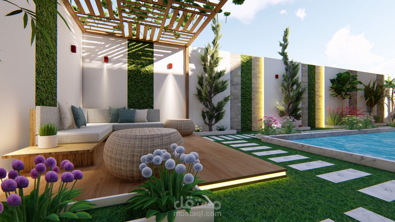 تصميم حديقة لفيلا