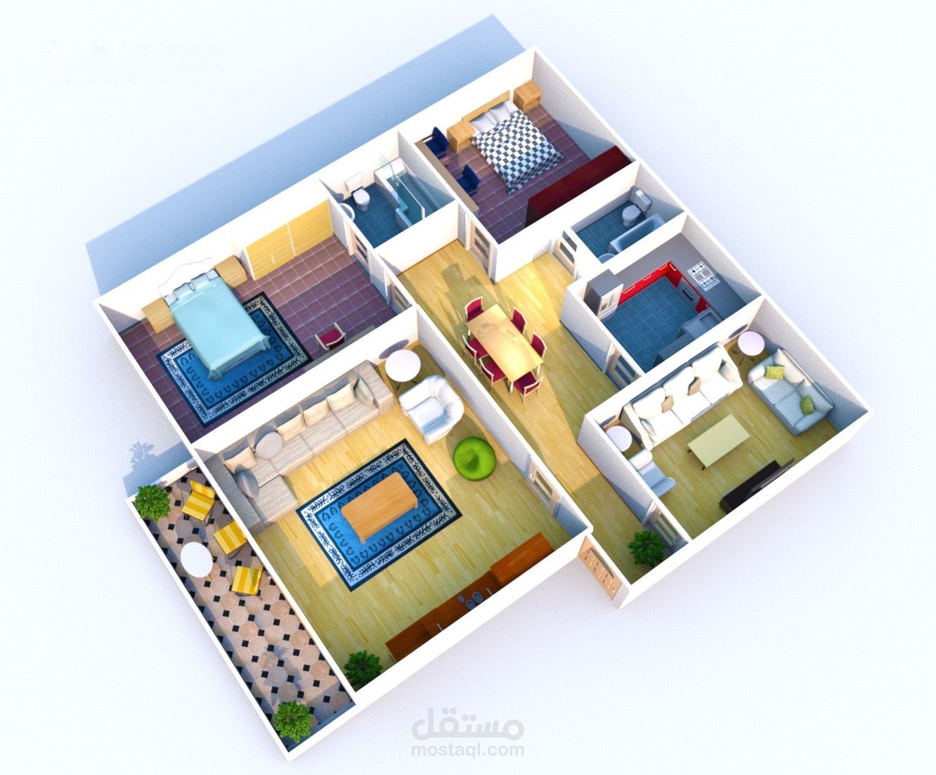 شقة 3D
