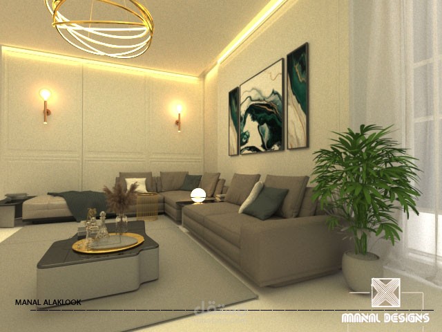 تصميم داخلي لغرفة معيشة