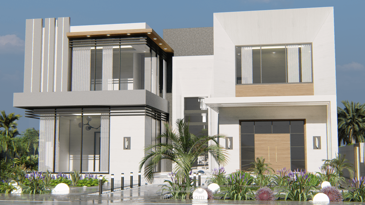 تصميم واجهة فيلا على الطراز الحديث