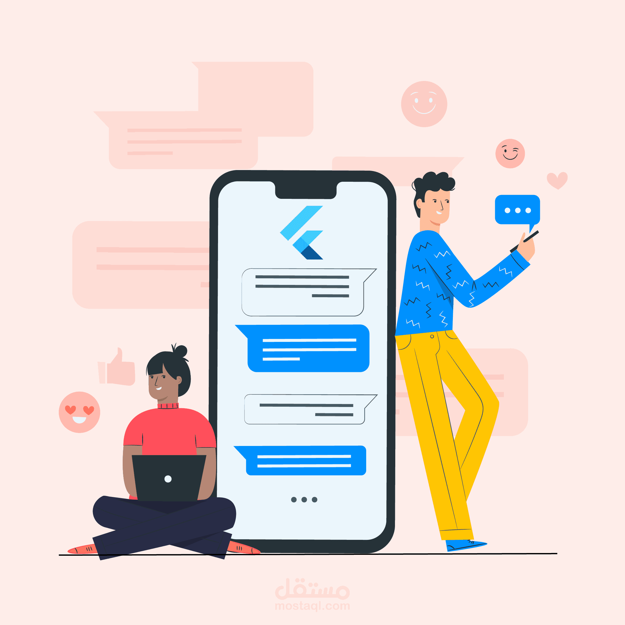 تطبيق محادثة (Chat App) باستخدام Angular & JavaScript  نبذة عن المشروع: