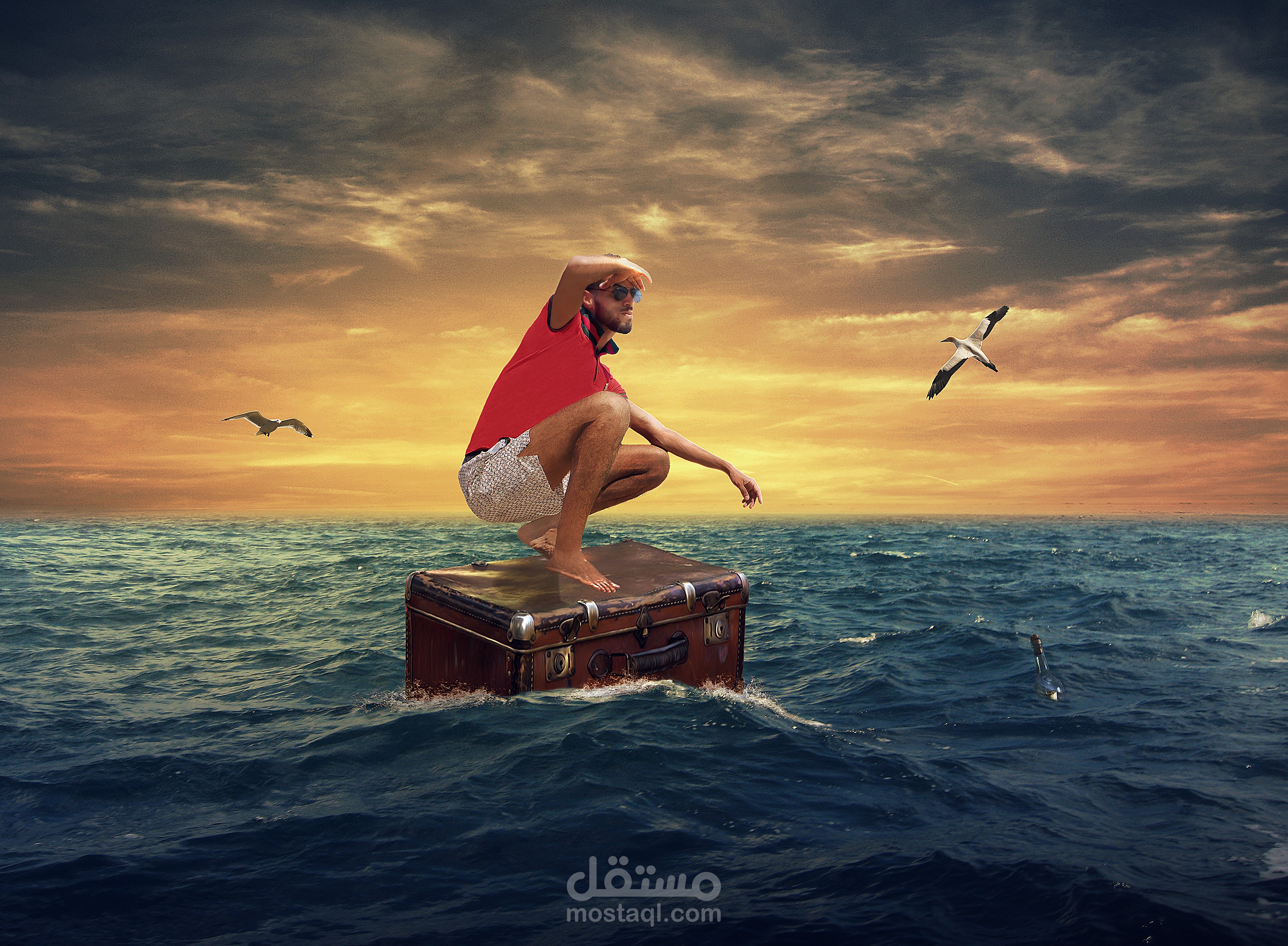 محاط بموج البحر