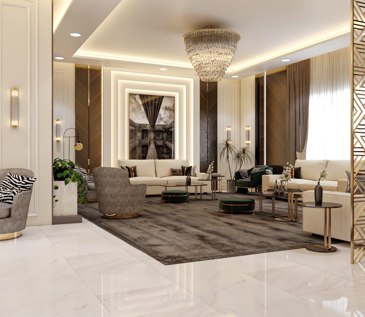 تصميم صالة عائلية في المملكة العربية السعودية