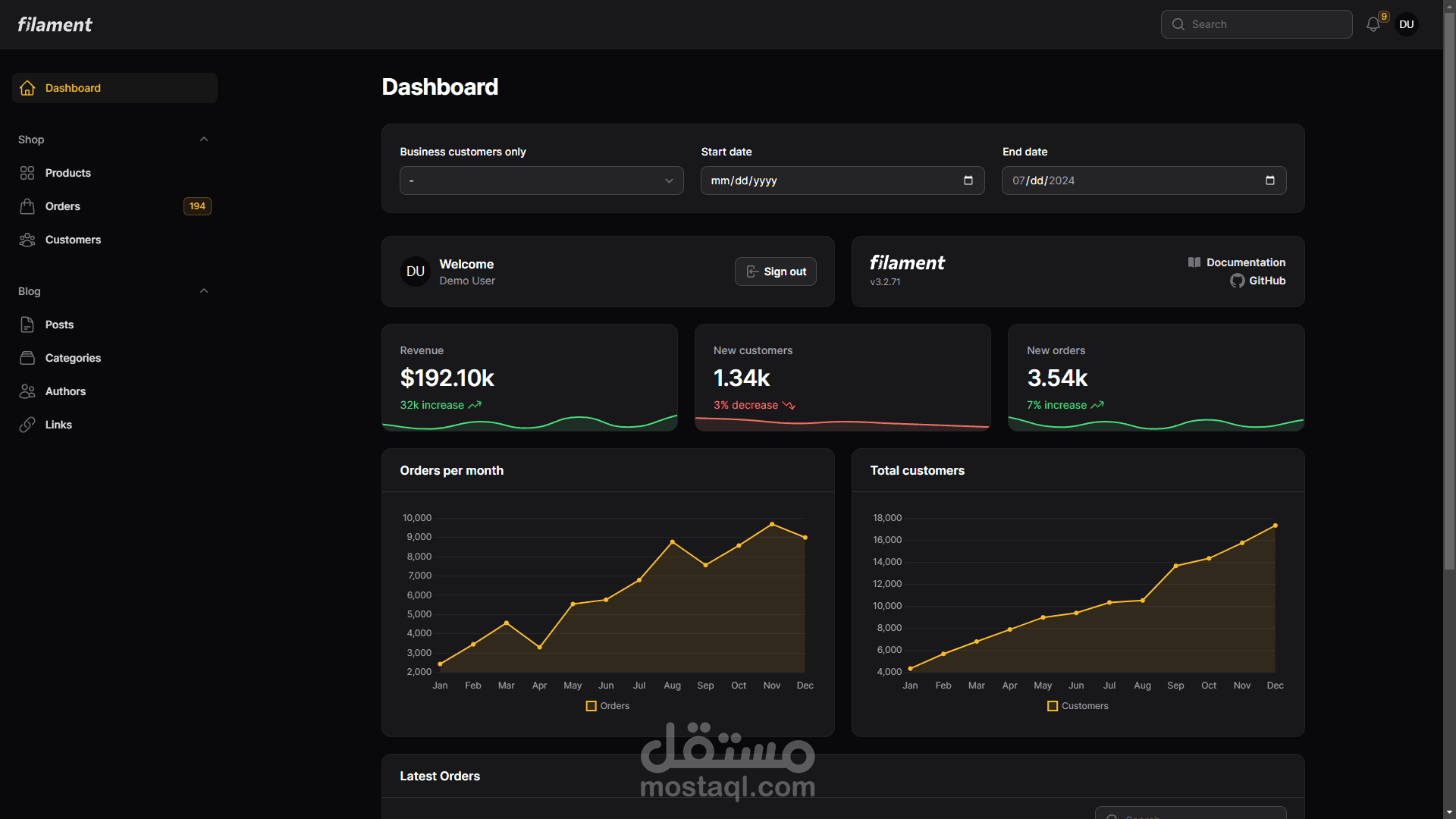 لوحة تحكم إحترافية بإستخدام Filament