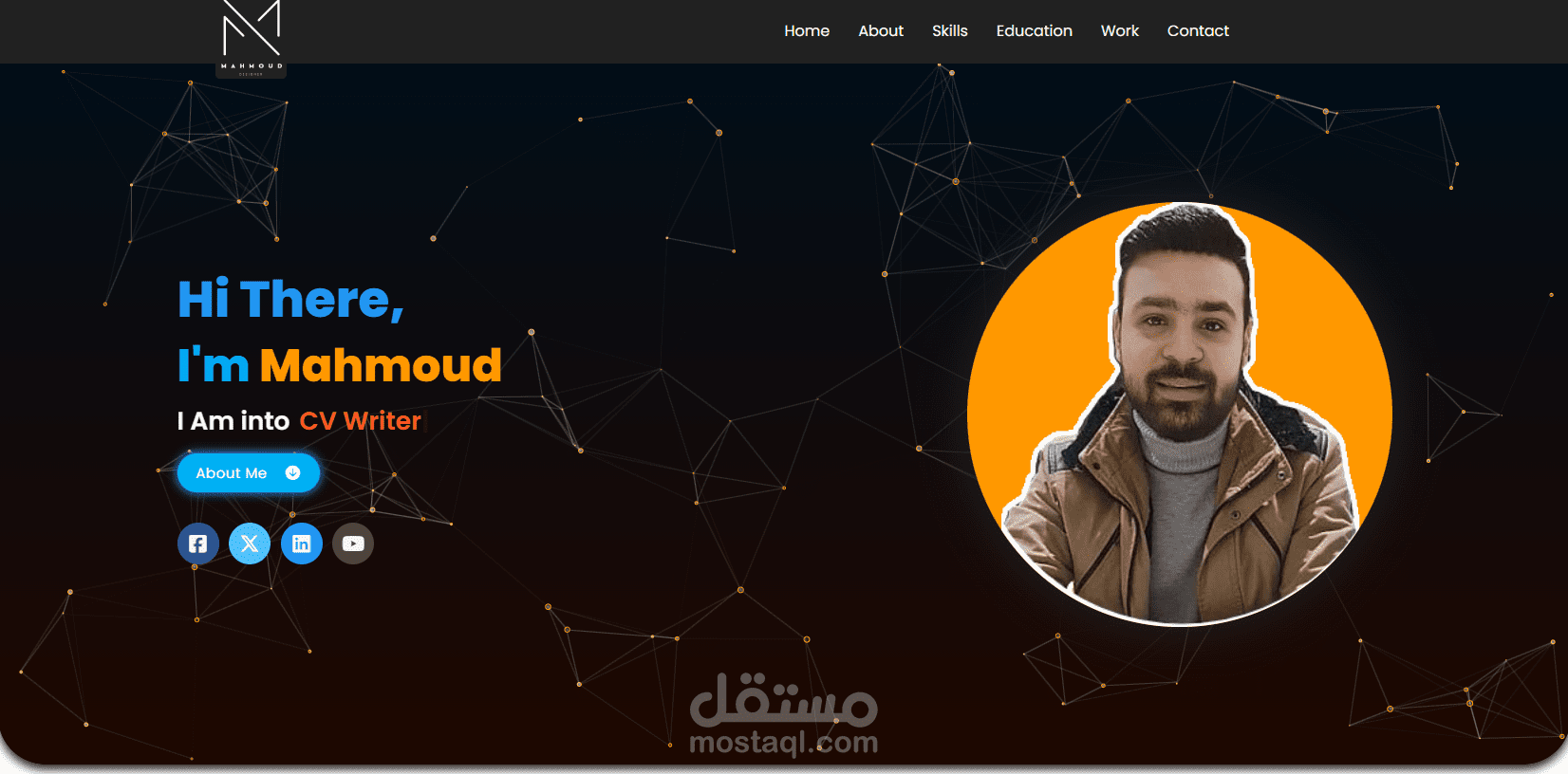 موقع تعريفي لمصمم الجرافيك "محمود عبدالحميد"