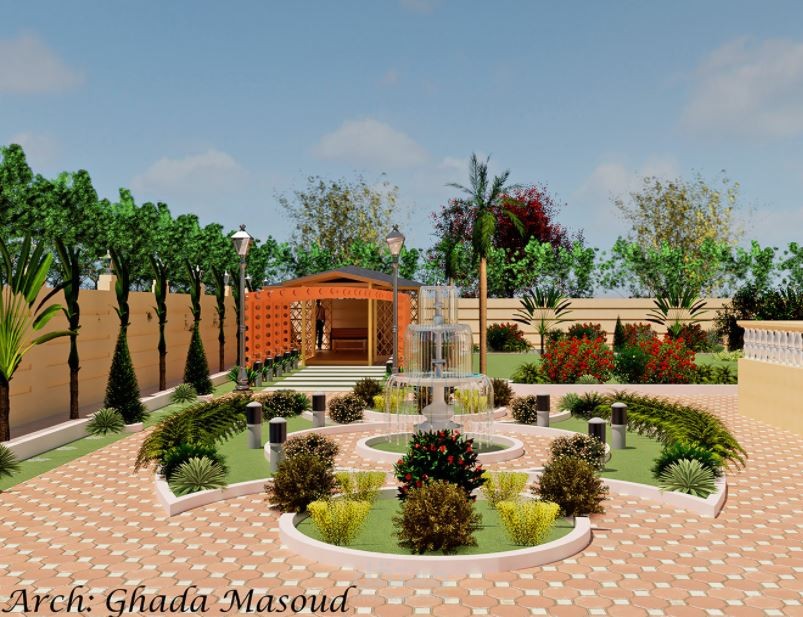 تصميم لاند سكيب لفيلا في مصر