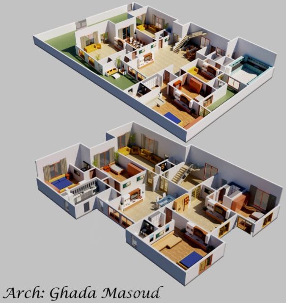 مخطط فيلا ثري دي