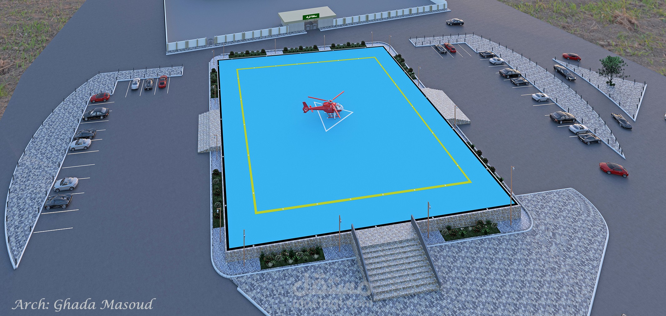 مهبط طائرات هليكوبتر في محافظة البرك-السعودية