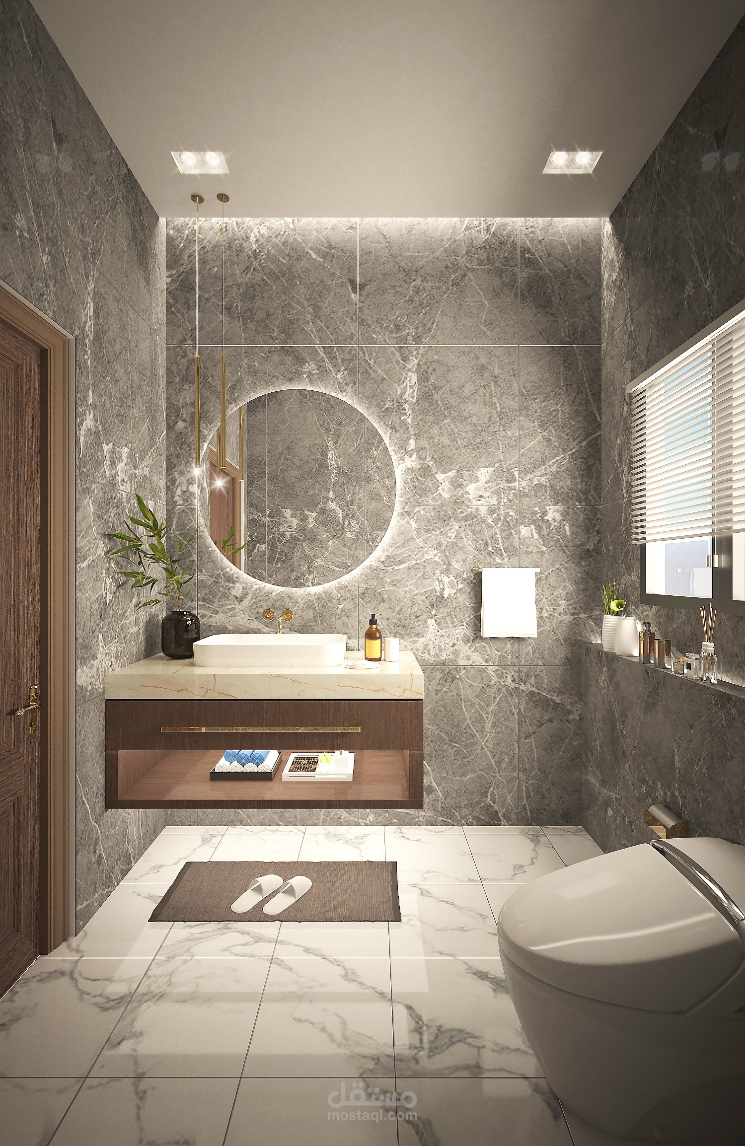 تصميم ديكور داخلي لحمام مودرن