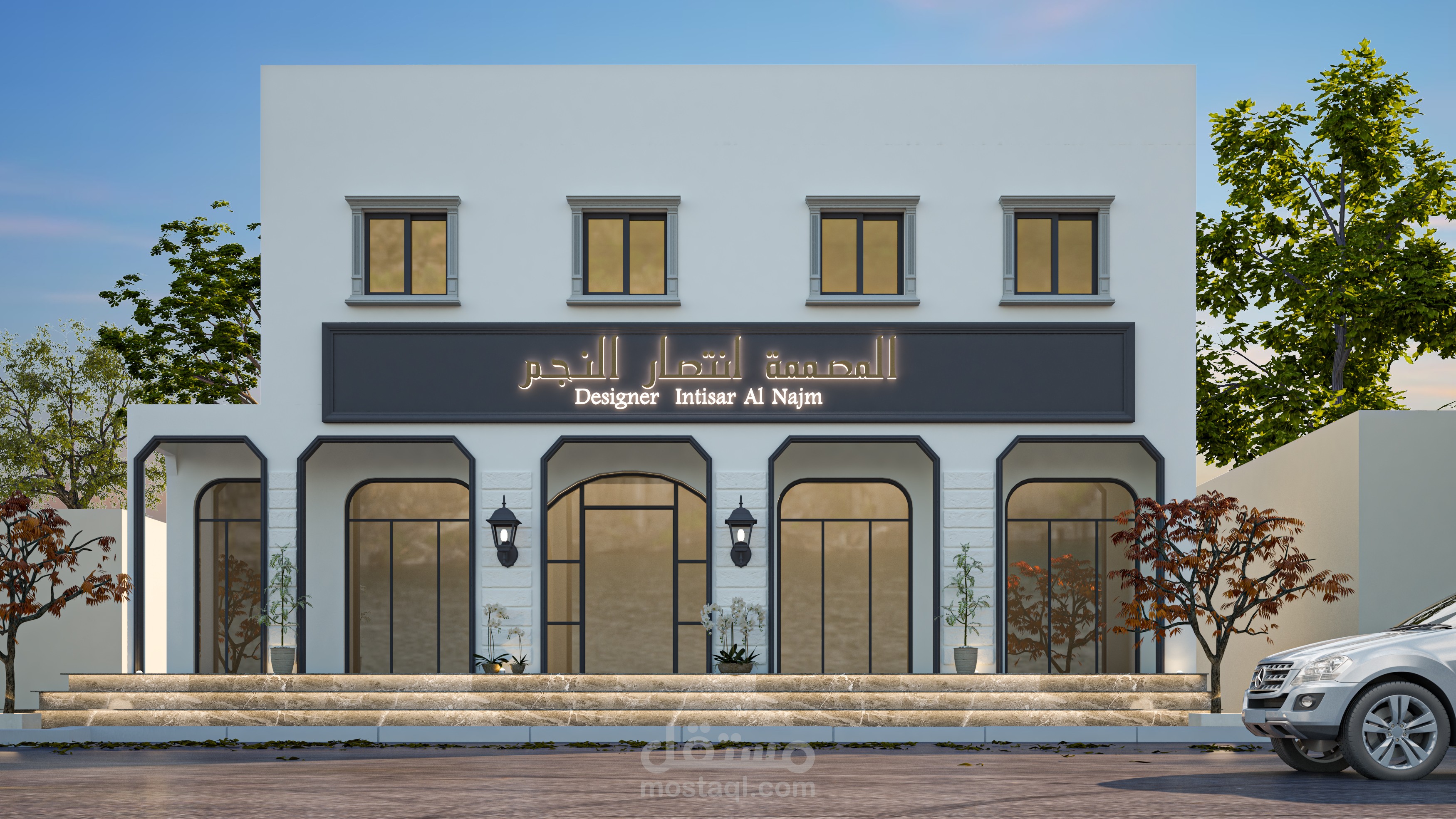 تصميم واجهه خارجية لمحل