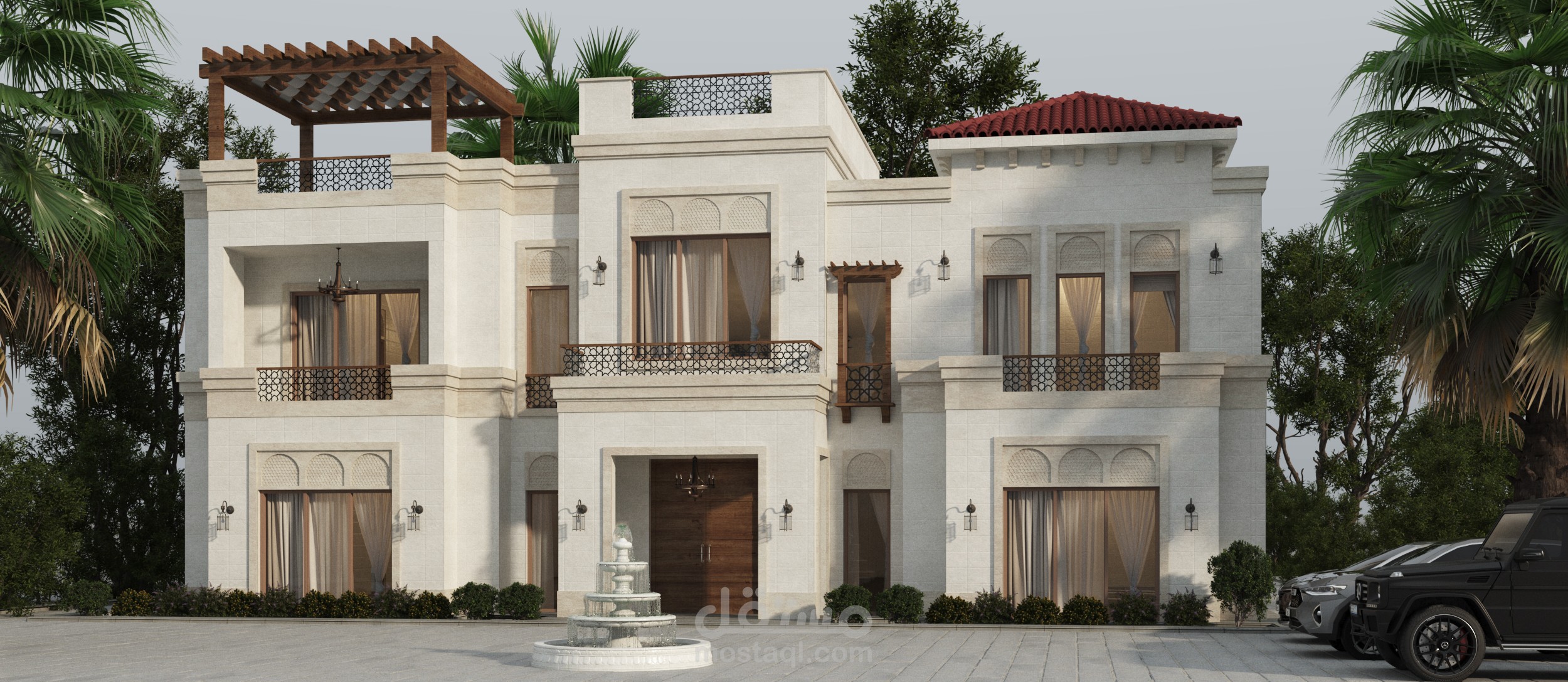 تصميم واجهة فيلا في بغداد
