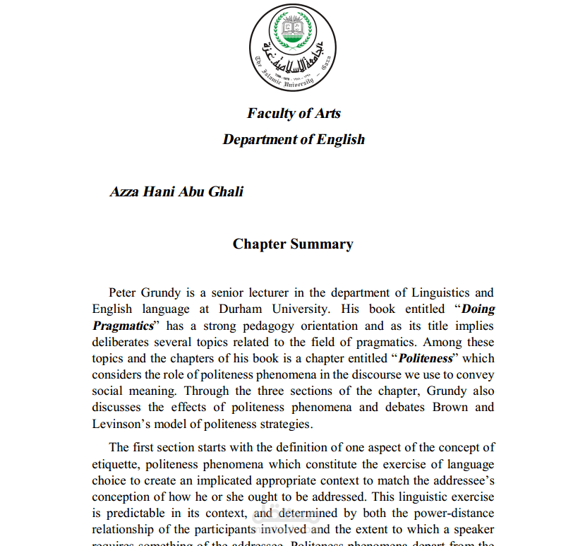 Chapter Summary and Commentary