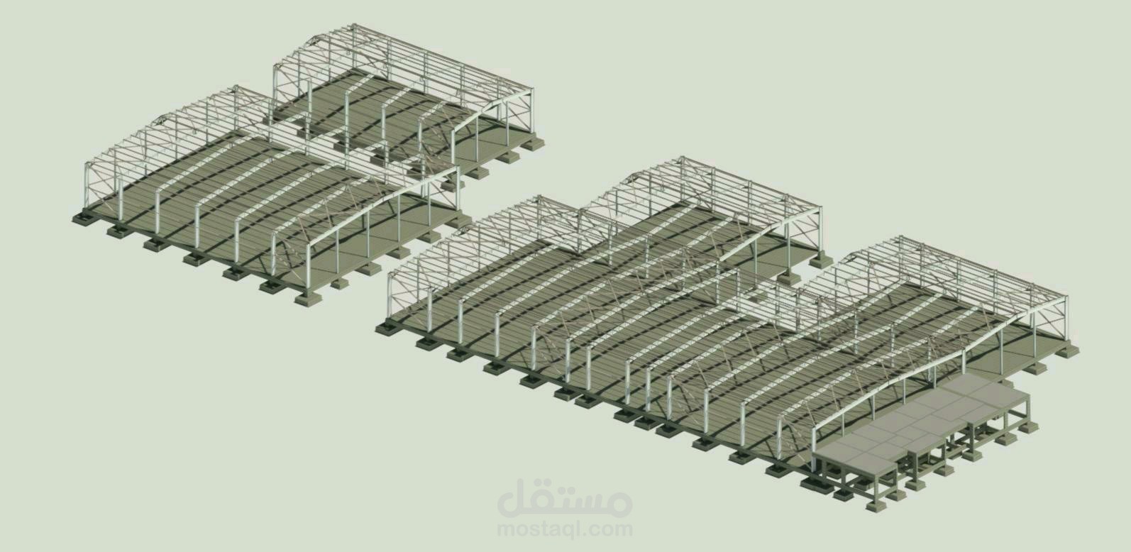 تصميم واجهة مصنع من المعدن الفولاذ