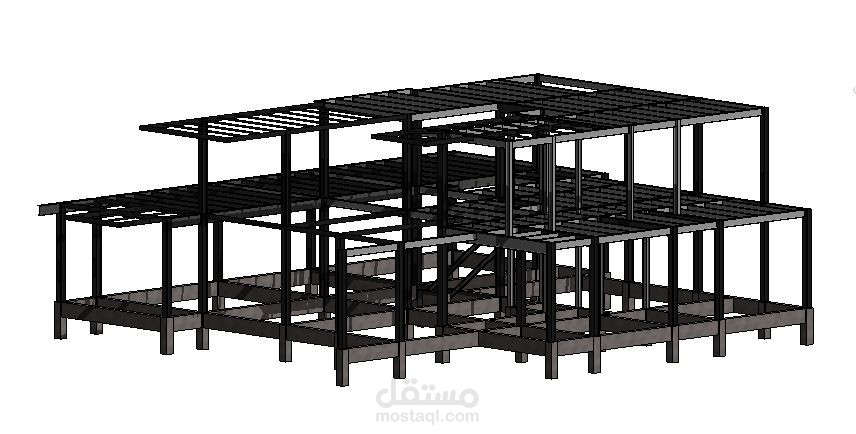 تصميم ونمذجه مبنى فيلا خاصه من الفولاذ باستخدام الكود السعودي والأمريكي