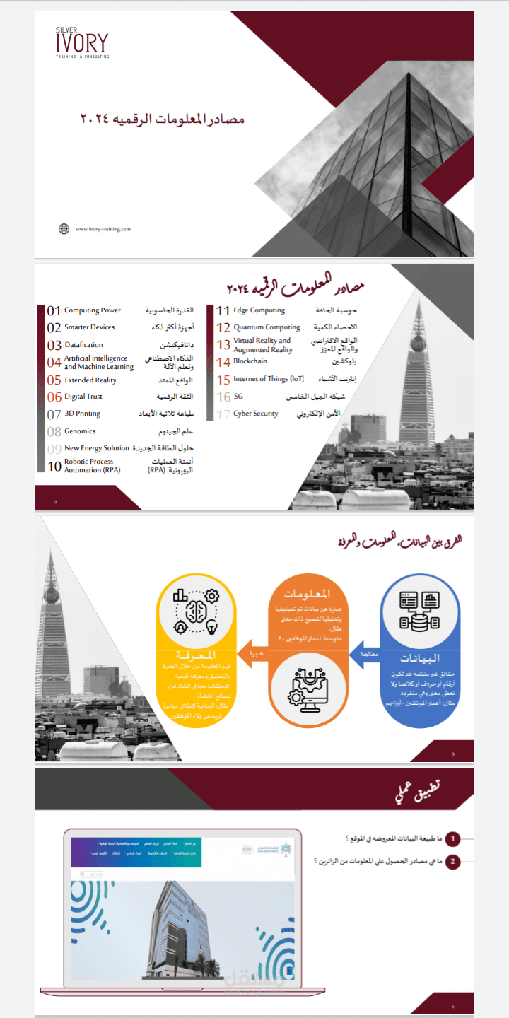 عرض بوربوينت لمناقشة فكرة تعليمية لشركة آيفوري