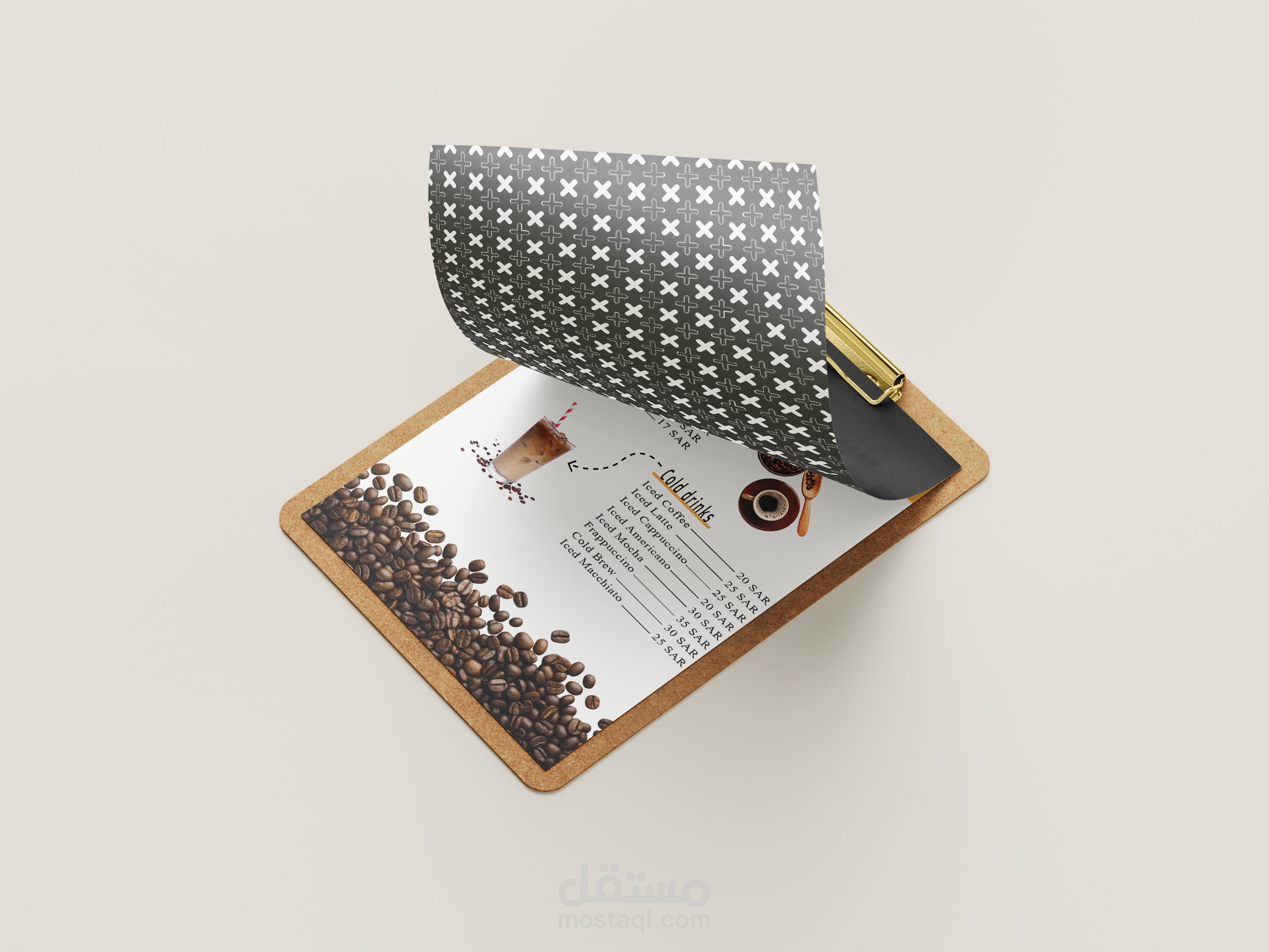"تصميم قائمة طعام لمقهى عصري"