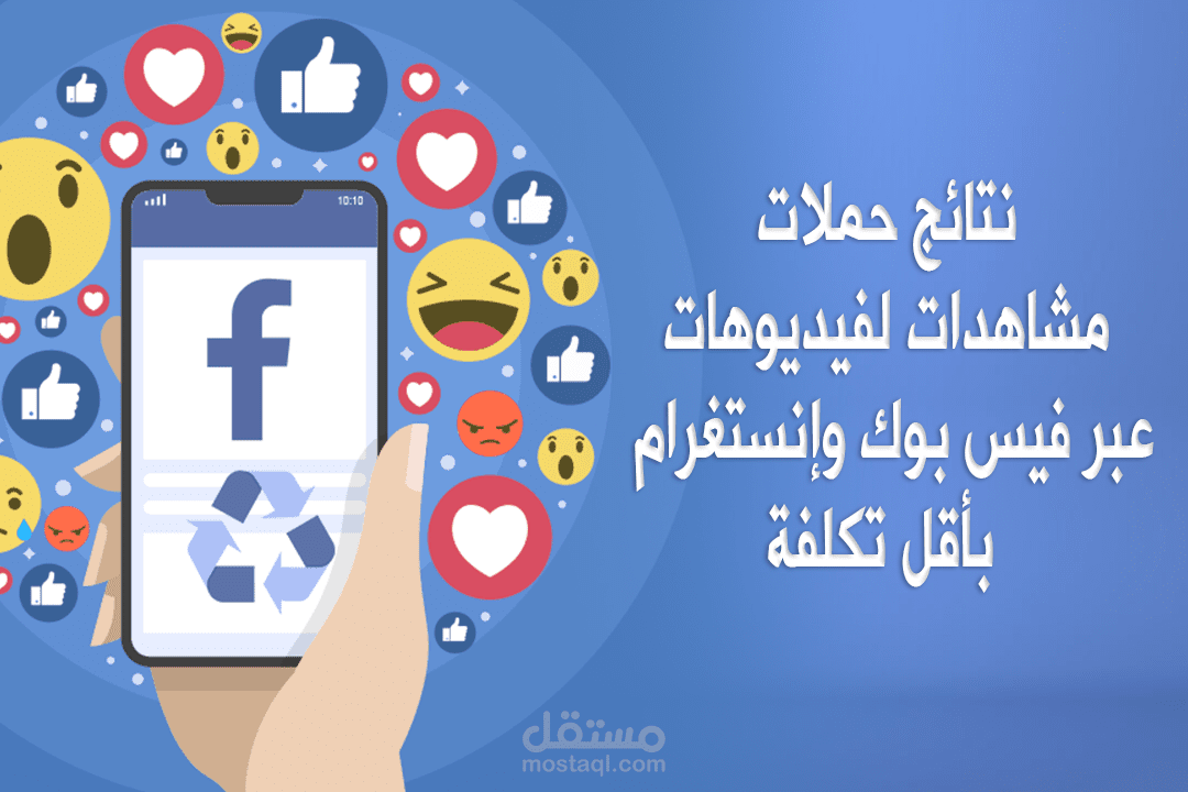 نتائج لحملات زيادة مشاهدات الفيديو عبر فيس بوك وإنستغرام