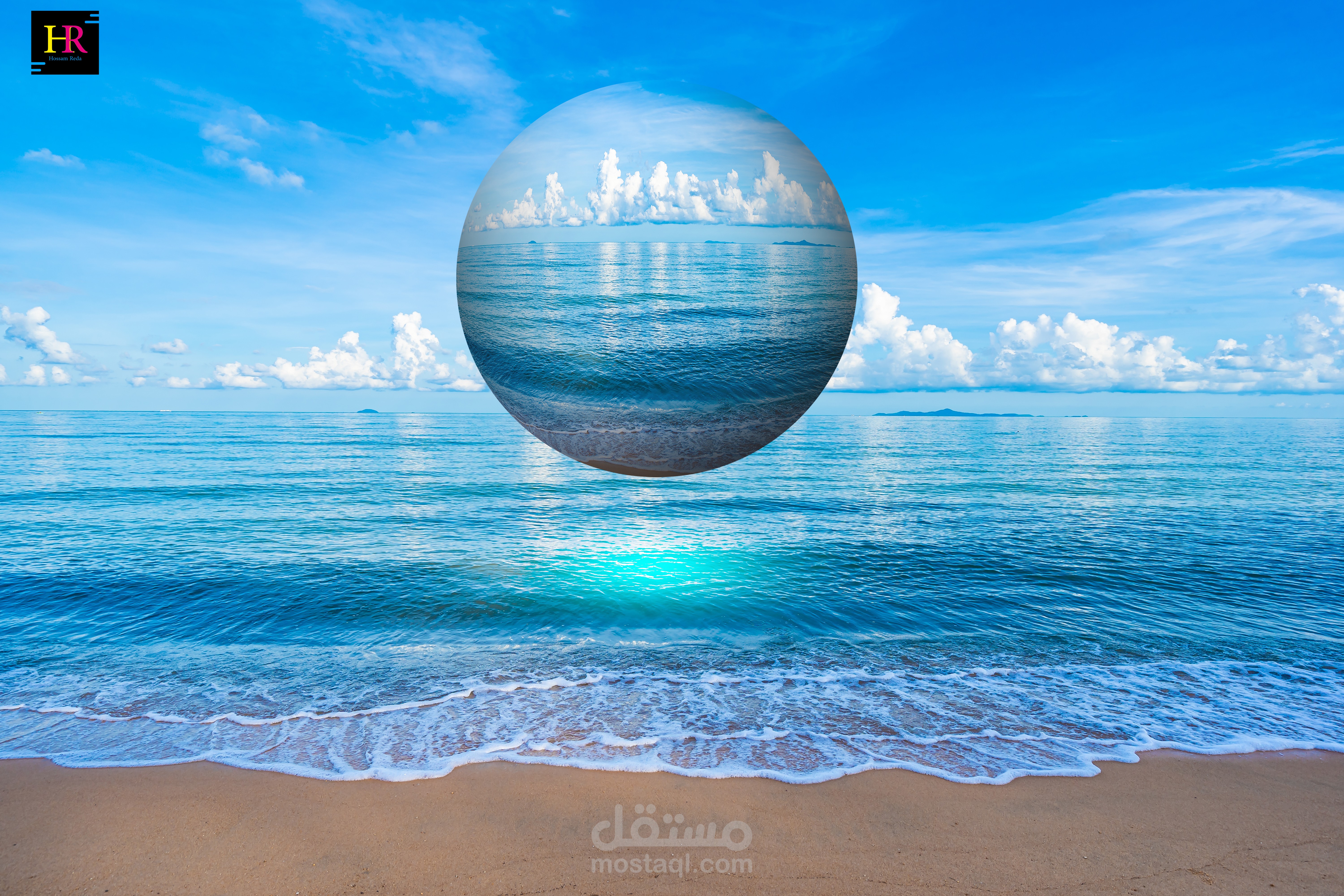 Spherize effect tropical beach
