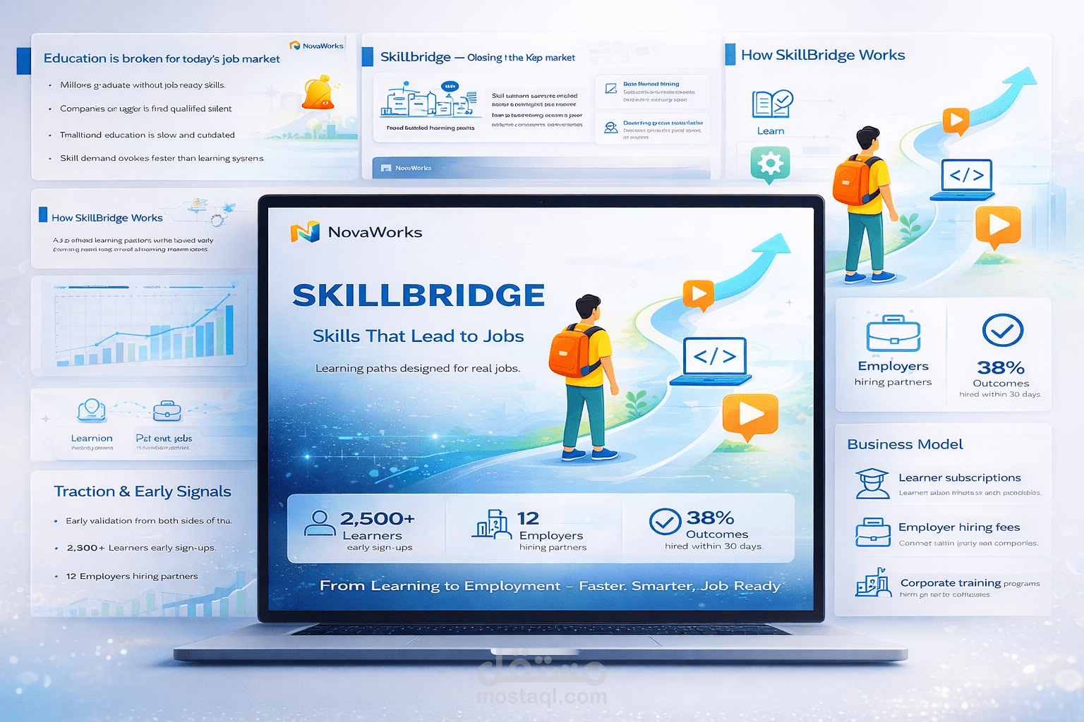 SkillBridge – Startup Pitch Deck Design
