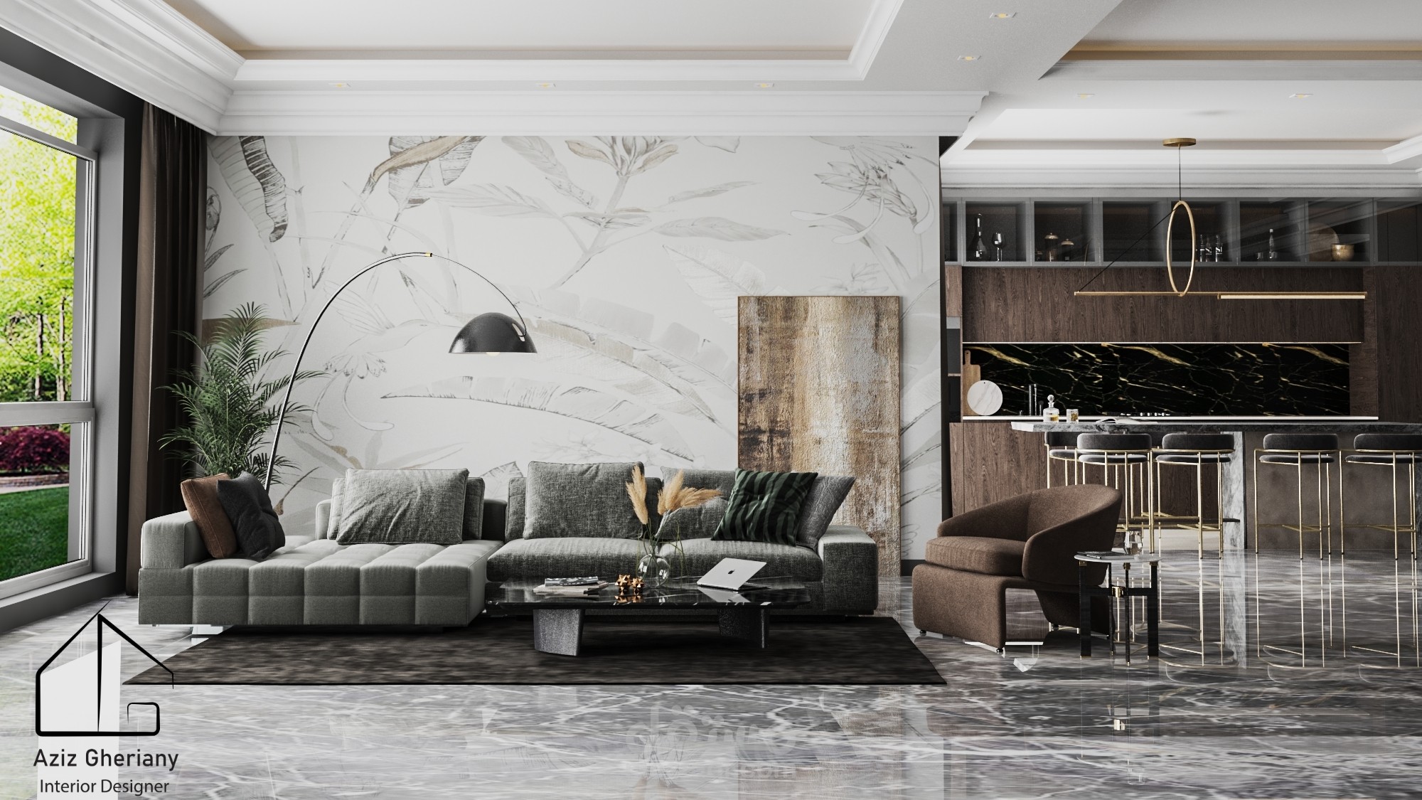 Living Room & Kitchen