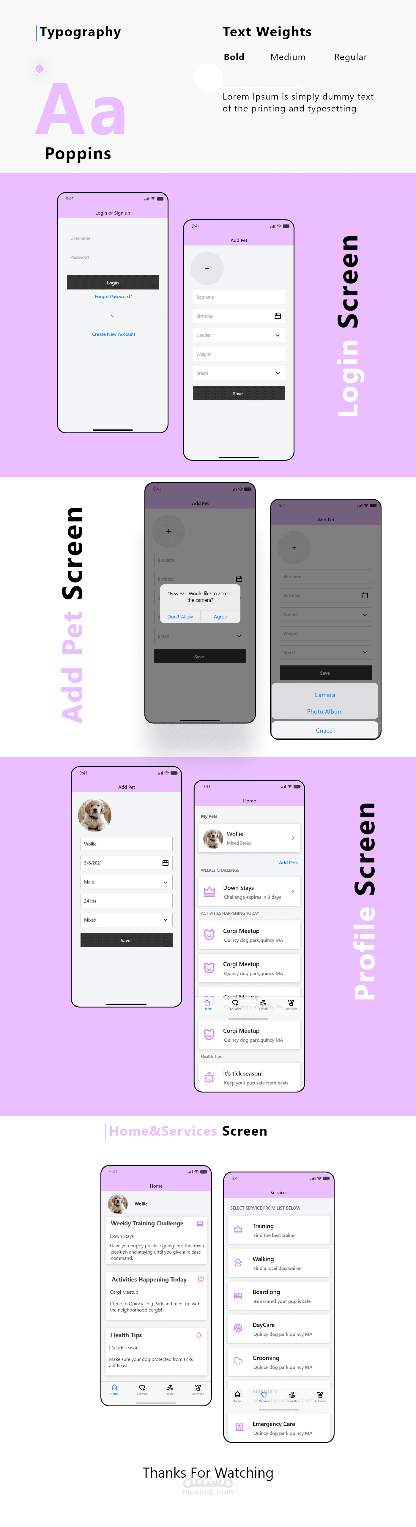 Pet care app design