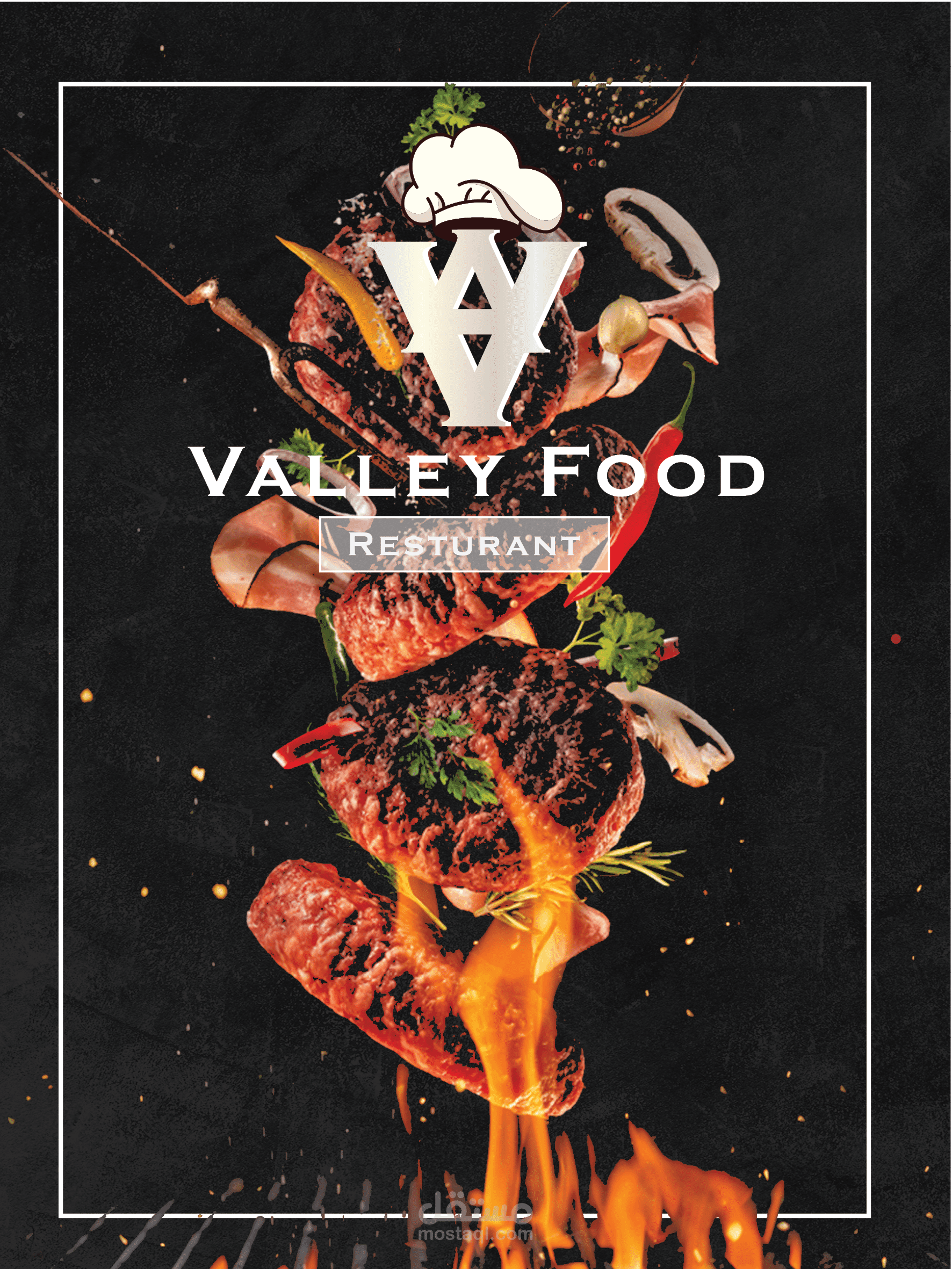 تصميم منيو لمطعم Valley Food