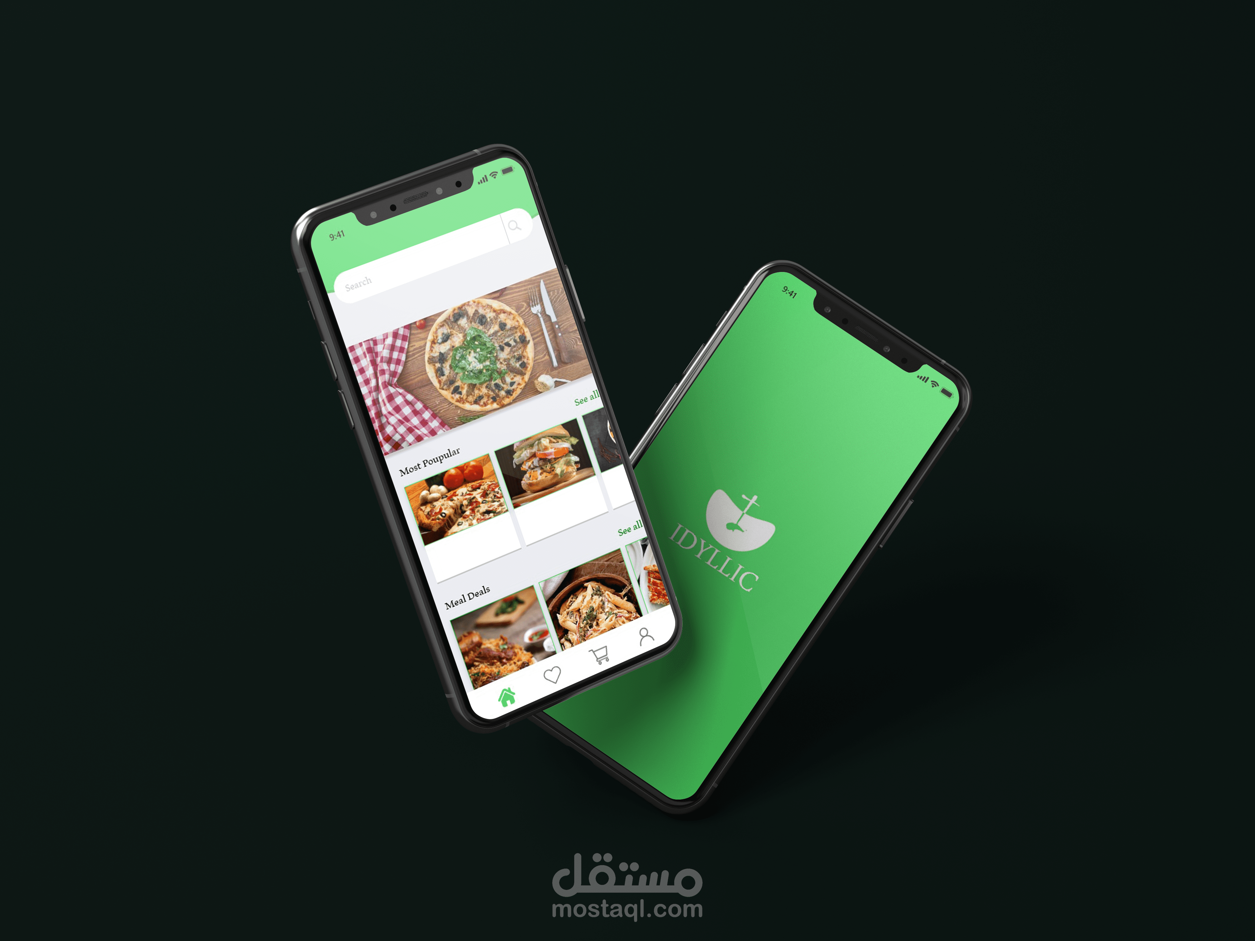 تصميم لتطبيق مطعم