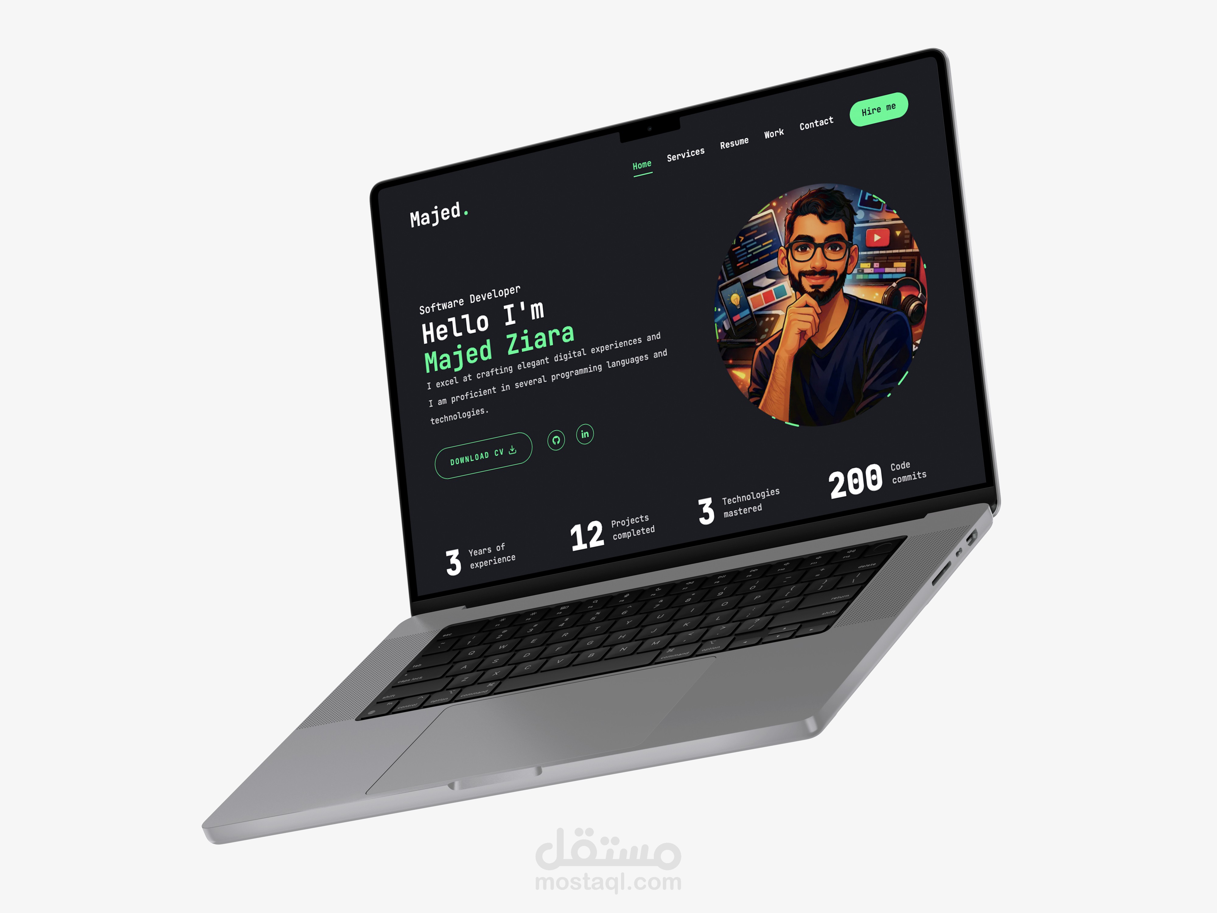 تطوير موقع Portfolio احترافي باستخدام Next.js وMongoDB