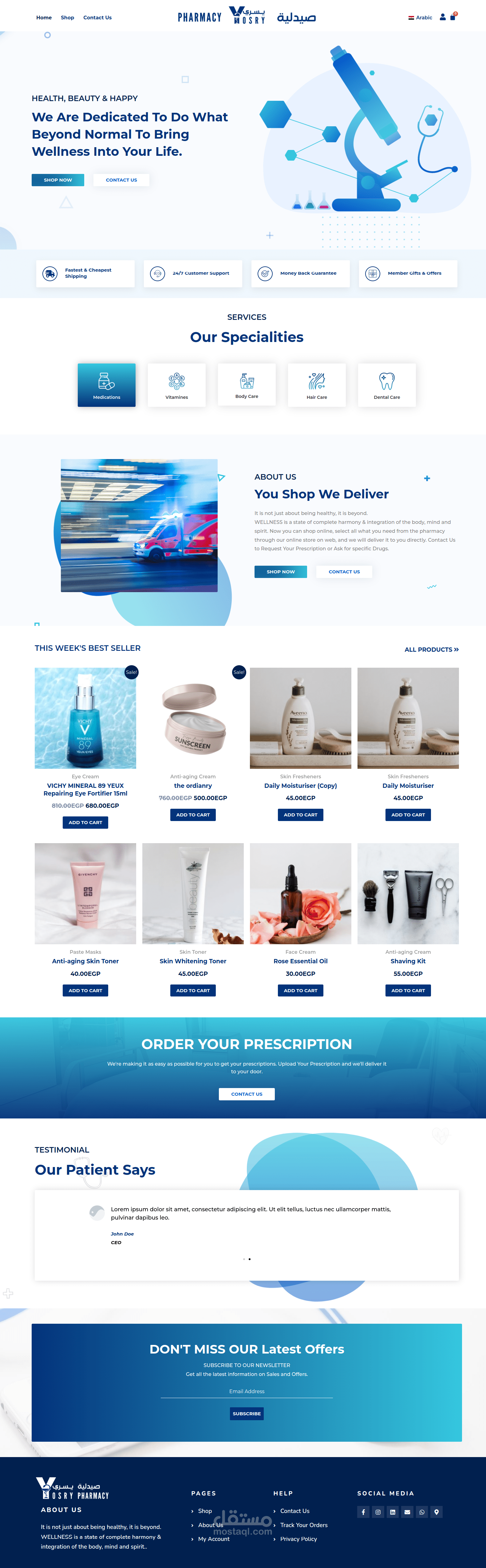 E-commerce website for a Pharmacy