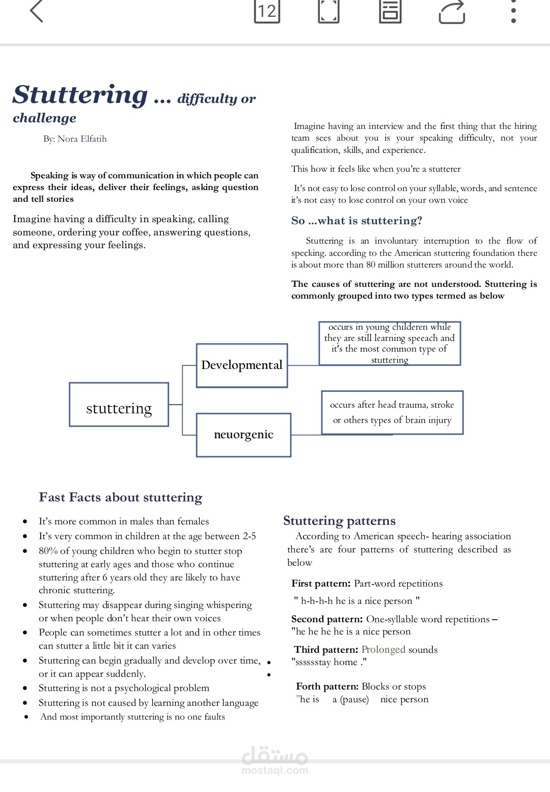 essay about stuttering