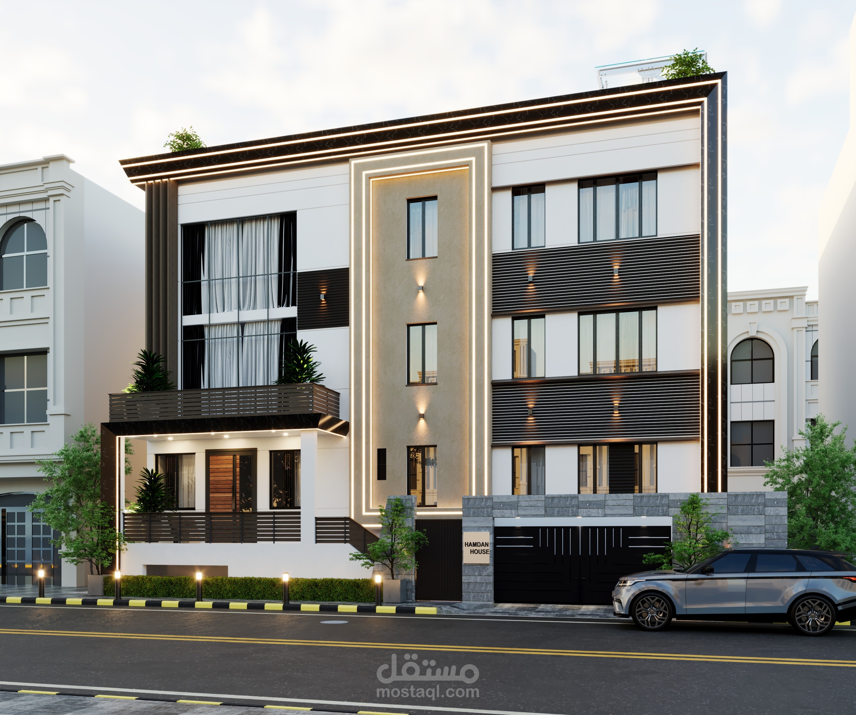 Modern facade in Kuwait