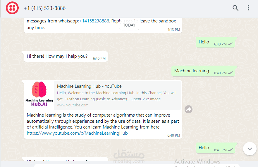 whatsapp chatbot using twilio