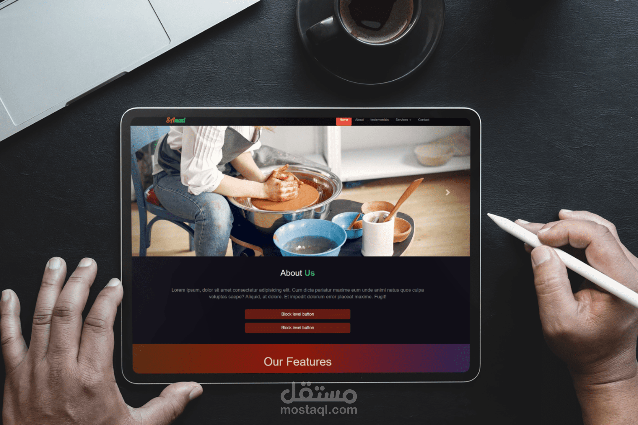 موقع كامل متجاوب مع جميع الشاشات باستخدام bootstrap