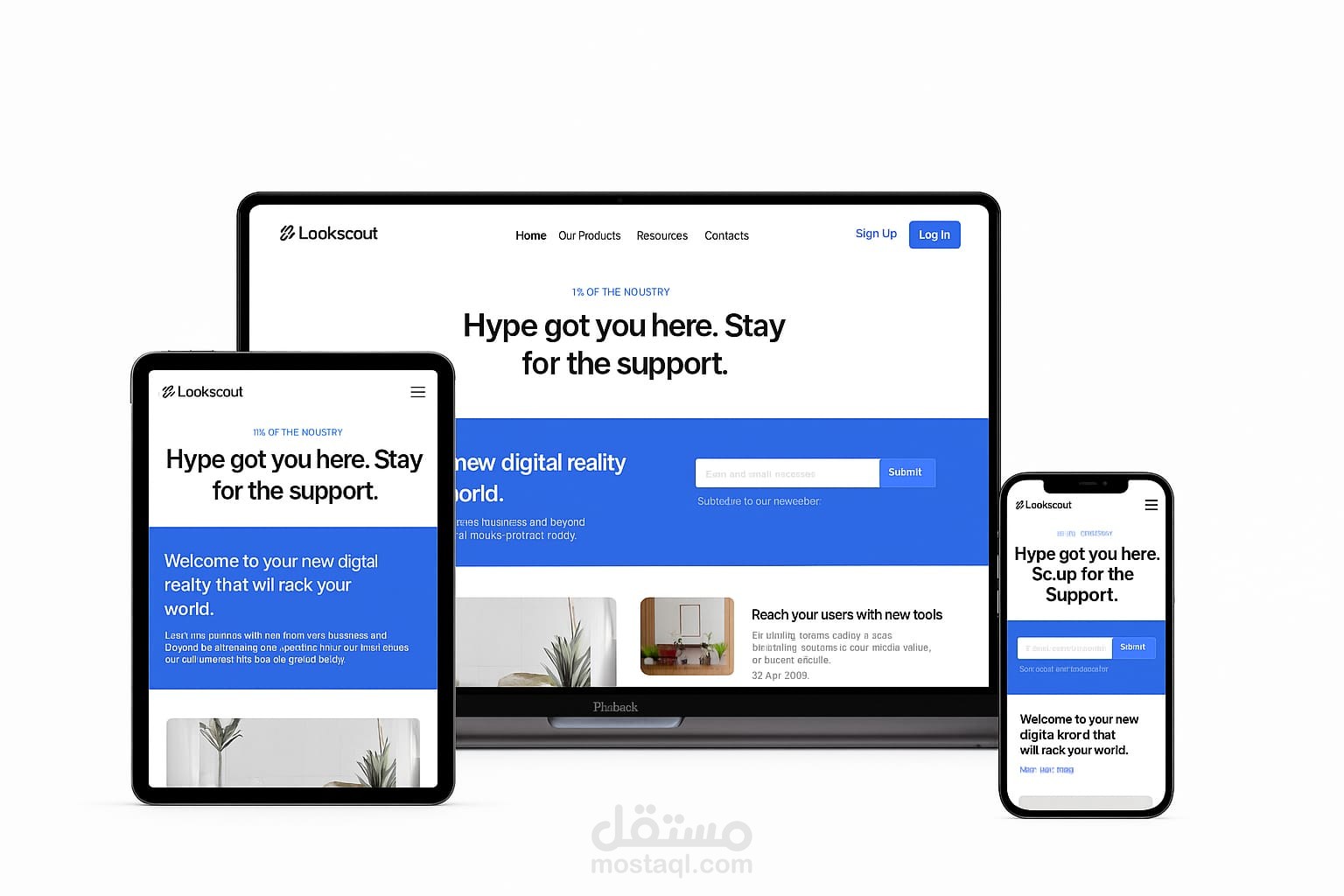 صفحة هبوط مميزة لعرض المنتجات باحترافيه وطريقة حديثة متجاوبة مع شاشات اللاب توب و التابلت و الموبايل