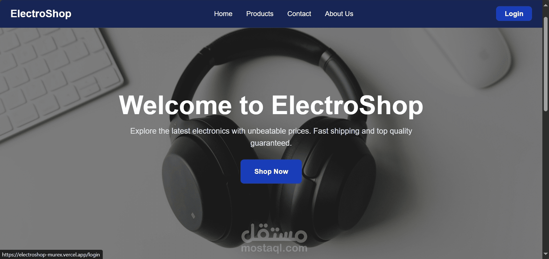 ويب سايت مصمم Next.js مع باك اند باستخدام MongoDB