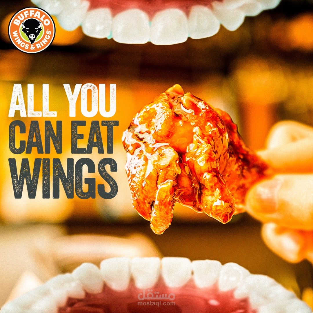 تصميمات سوشيال ميديا لمطعم Buffalo Wings and Rings