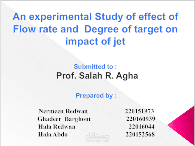 An experimental study of effect of flow rate and degree of target on impact of jet