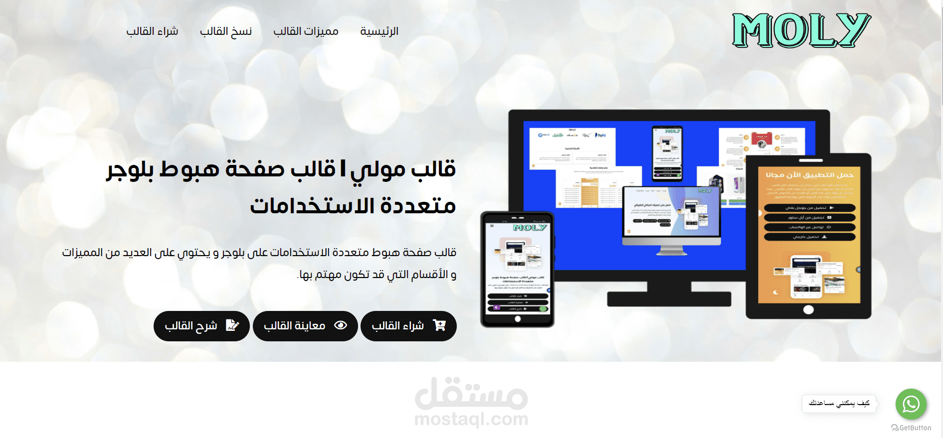 صفحة هبوط لبيع خدمة